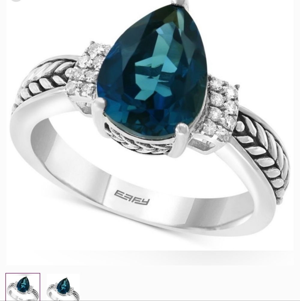 EFFY LONDON BLUE TOPAZ/16 diamonds